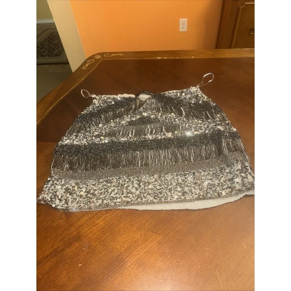 Zara Sequin Womens Mini Skirt Size Sz XS